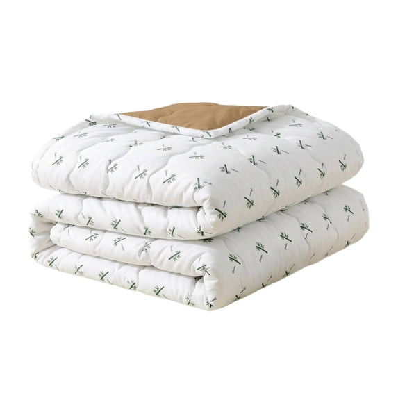 Leeye Comforter Soft Blanket Lightweight Summer Bedspread Breathable Thin Quilted Coverlet Hot Sleepers Air Conditioned Room 135x100cm Khaki