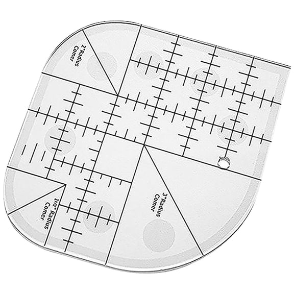 Leeye Curved Corner Sewing Ruler, Round Edge Quilting Template Patchwork Tool for Fabric Cutting and Sewing, Clear Acrylic