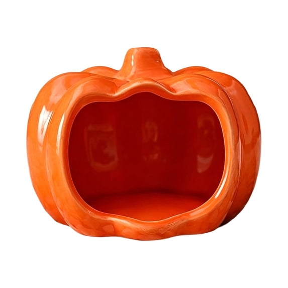 Leeye Decoration Ceramic Hamster Hideout For Small Glazed Sleeping Hut Heavy Duty Cool Shelter Easy Clean Burrow Dwarf Mice Gerbils Orange Brown