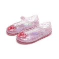 thumbnail image 1 of Leeye Girls' Glitter Jelly Mary Jane Shoes, Flat Heel, Medium Width, Perfer for Playdate Beach Trip & Summer Adventures, Pink, 2.5-3 Years (Toddler Girls'), 1 of 6