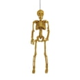thumbnail image 1 of Leeye Gold Skeleton Figurine Decoration, Posable Golden Skull Statue for Desk Shelf Tabletop Halloween Gothic Decor, Gold 15.75x4.72x2.36in, 1 of 7