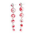 thumbnail image 1 of Leeye Halloween Pearl Drop Earrings, Gothic Dripping Imitation Pearl Dangle Earrings with Red Accents, Vampire Jewelry for Halloween Party, 1 of 9