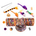 thumbnail image 1 of Leeye Halloween Cat Tunnel Toy Set Foldable, Collapsible Cat Tube with Feather Wand Balls Mice for Indoor Cats Kittens, Interactive Pet Play Kit, 1 of 8