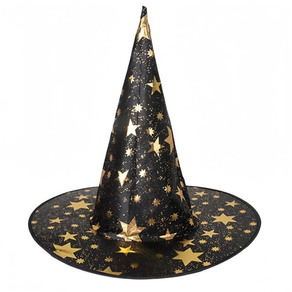 Leeye Halloween Classic Black Witch Hat, Pointed Wizard Accessory for Women Men Adults Party Cosplay, Black, 14.96x14.17in