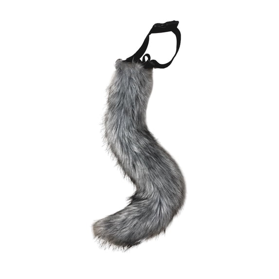 Leeye Halloween Dark Grey Tail, Fluffy Cosplay Animal Tail Accessory for Women Party Role Play, Dark Grey, 50cm, 0.27 lb