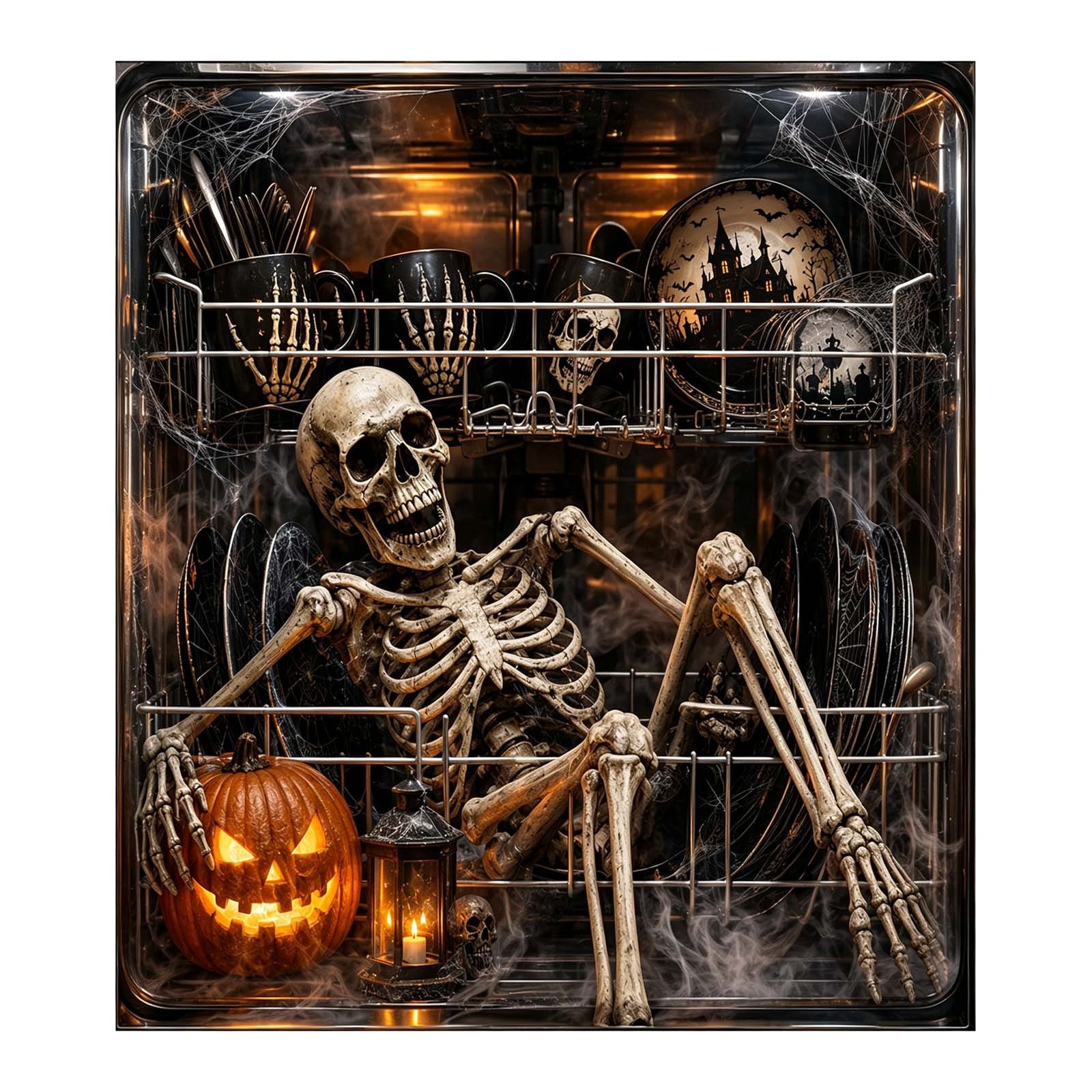 Leeye Halloween Dishwasher Cover 3D Upgraded Full Backing Instantly ...