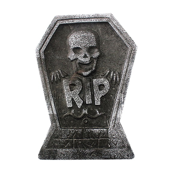 Leeye Halloween Foam Tombstone Decoration, RIP Graveyard Headstone Outdoor Yard Prop with Metal Stake for Haunted House Party, One Size, 0.08 lb