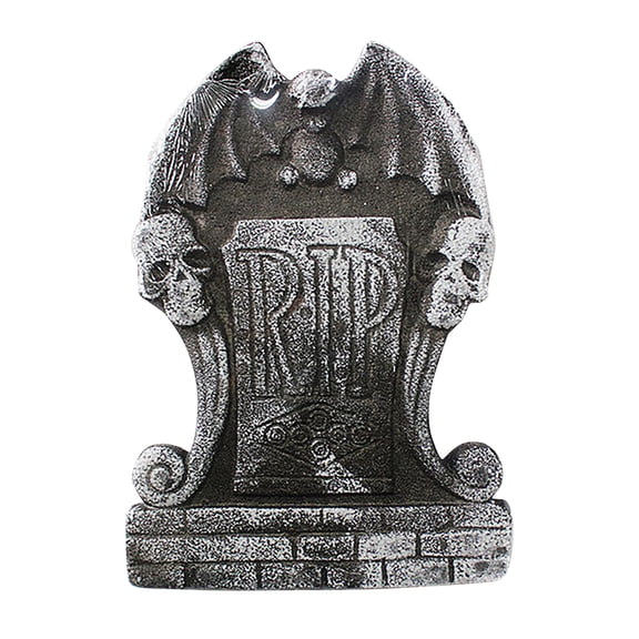 Leeye Halloween Foam Tombstone Decoration, RIP Graveyard Headstone Outdoor Yard Prop with Metal Stake for Haunted House Party, One Size, 0.09 lb