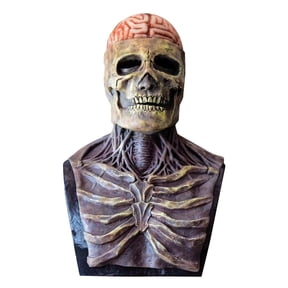 Leeye Halloween Full Head Skeleton Mask, Realistic Biochemical Skull Latex with Movable Jaw for Adult Cosplay Party, Multicolor, One Size