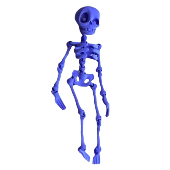 Leeye Halloween Posable Skeleton Figurine, Articulated Skeleton Decoration for Tabletop Desk Shelf Mantel Display, White 7.87x1.97x0.39in