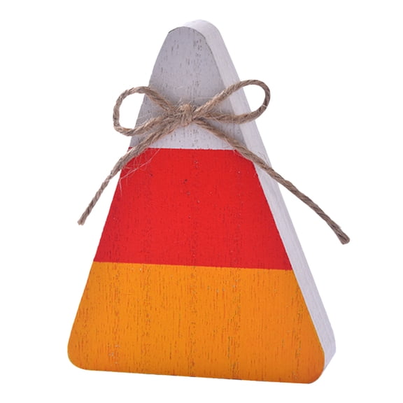 Leeye Halloween Wooden Candy Tabletop Decoration, Rustic Hand-Painted Candy Ornament, Farmhouse Style Wood Shelf Sitter for Halloween Party Home Mantel Display