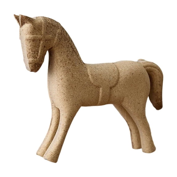 Primitive Hand Pick Leeye Hand Primitive Unfinished Wooden Horse Blank Craft Ornament for ...