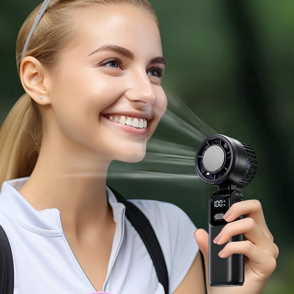 Leeye Handheld Fan with Cooling Plate, Rechargeable Personal Cooling Fan with Cold Compress Function, Portable Mini Fan with Ice Cooling for Summer Travel Outdoor