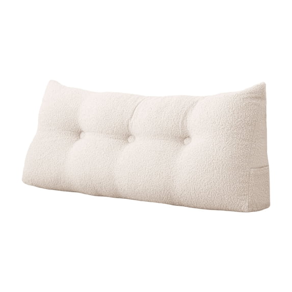 Leeye Headboard Reading Pillow Large Triangular Bed Rest Backrest Positioning Support White for Sofa Couch Bedroom Living Room