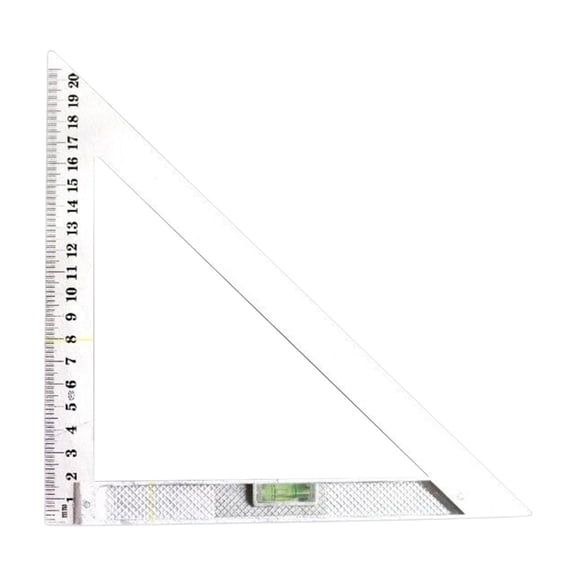 Leeye High Precision Carpenter Square, 8 Inch Steel Level Triangle Ruler 45/90 Degree Angle for Woodworking, Aluminum Alloy Measuring Tool, Silver
