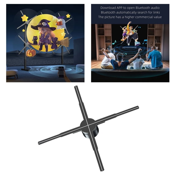 Leeye Holographic 3D Fan, WiFi LED Projector Display, High-Resolution Advertising Fan with APP Control for Events, 1.98lb