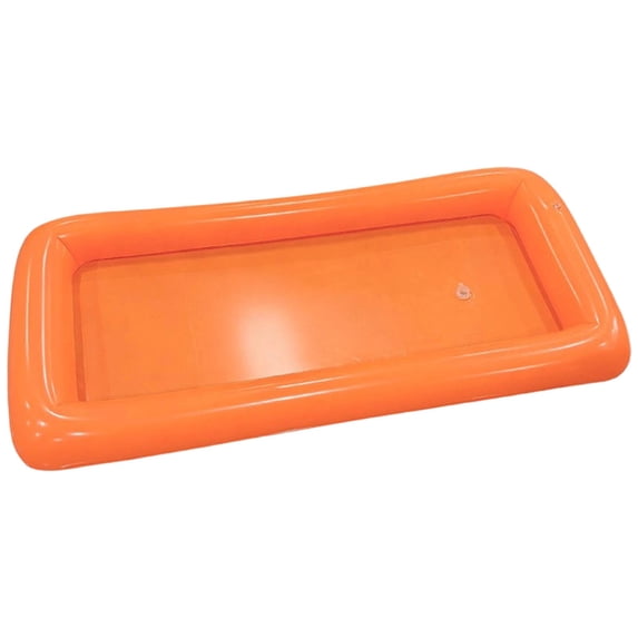 Leeye Inflatable Cup Holder Float, 48.4 x 23.6 Inch Pool Drink Tray with Cup Holders, Floating Beverage Station for Swimming Pool Parties, Orange