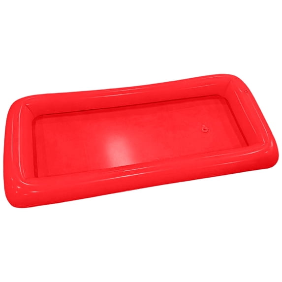 Leeye Inflatable Cup Holder Float, 48.4 x 23.6 Inch Pool Drink Tray with Cup Holders, Floating Beverage Station for Swimming Pool Parties, Red