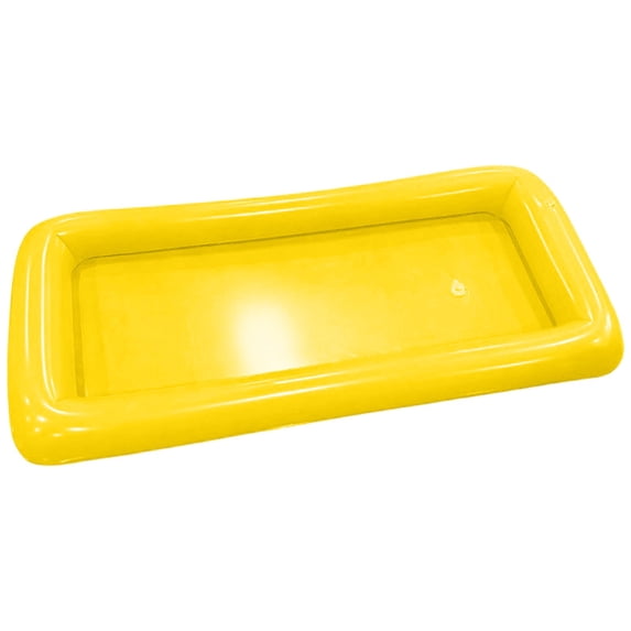 Leeye Inflatable Cup Holder Float, 48.4 x 23.6 Inch Pool Drink Tray with Cup Holders, Floating Beverage Station for Swimming Pool Parties, Yellow