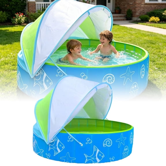 Leeye Inflatable Swimming Pool Support Frame for Kids, Sturdy Pool Stand for Backyard Summer Water Play and Easy Setup, Green, 39.37in