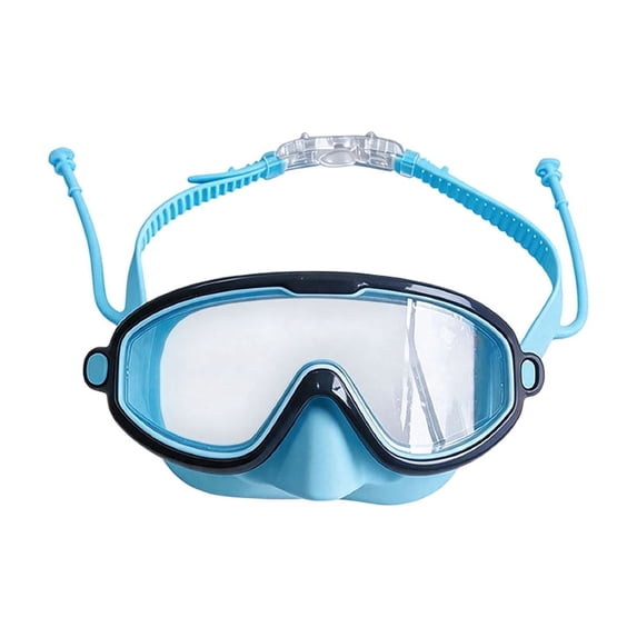 Leeye Kids Swim Goggles with Nose Cover, Anti-Fog Wide View Swimming Goggles for Children 3-10, Leak-Proof Adjustable Goggles for Pool, B