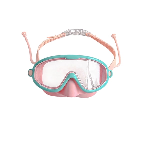 Leeye Kids Swim Goggles with Nose Cover, Anti-Fog Wide View Swimming Goggles for Children 3-10, Leak-Proof Adjustable Goggles for Pool, C