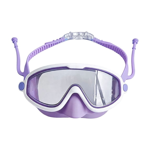 Leeye Kids Swim Goggles with Nose Cover, Anti-Fog Wide View Swimming Goggles for Children 3-10, Leak-Proof Adjustable Goggles for Pool, D