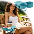 thumbnail image 1 of Leeye Large Clip On Cup Holder, Extra Wide Beverage Holder with Clamp, Heavy Duty Drink Holder for Desk Beach Chair Patio, Fits Large Tumblers Mugs Bottles, Blue, 1 of 5