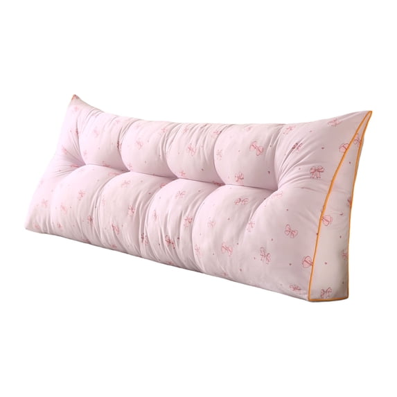 Leeye Lumbar Pillow Triangular Headboard Home Reading Back Sitting Up Bed Large Bolster Positioning Bedrest Removable Cover White for Sofa Couch Bedroom Living Room