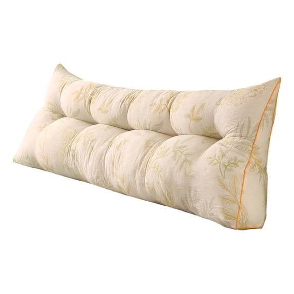 Leeye Lumbar Pillow Triangular Headboard Home Reading Back Support Sitting Up Bed Large Bolster Positioning Bedrest Removable Cover White for Sofa Couch Bedroom Living Room