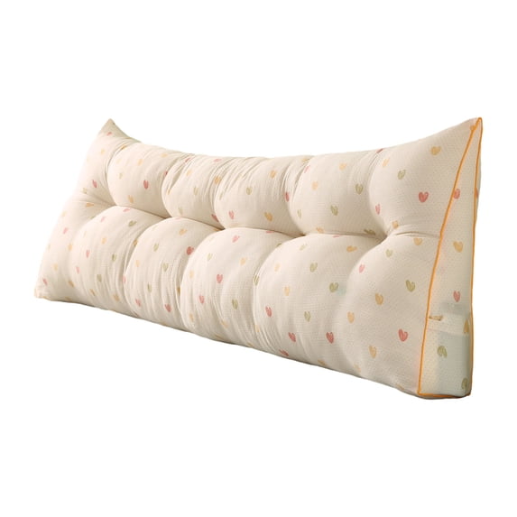 Leeye Lumbar Pillow Triangular Headboard Home Reading Back Support Sitting Up Bed Large Bolster Positioning Bedrest Removable Cover White for Sofa Couch Bedroom Living Room
