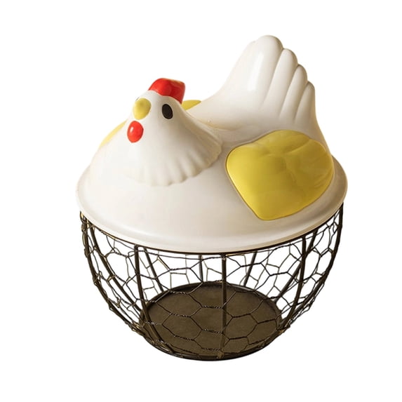 Leeye Metal Egg Storage Basket, Countertop Egg Holder for Kitchen Refrigerator, Drop Design Organizer for Fresh Eggs, Yellow, One Size, 0.84 lb