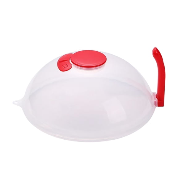 Leeye Microwave Splatter Cover, Vented Food Cover with Steam Release for Plate and Bowl, Lightweight Splatter Guard for Reheating, BPA-Free Plastic, Red, 9.84×9.84×3.15in