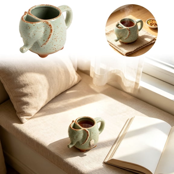 Leeye Mug, Ceramic Construction, Elephant Coffee Home Use for Home Bar and Everyday Use