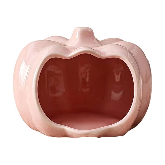 Leeye Ornament Ceramic Hamster Hideout For Small Glazed Sleeping Hut Heavy Duty Cool Shelter Easy Clean Burrow Dwarf Mice Gerbils Pink Brown