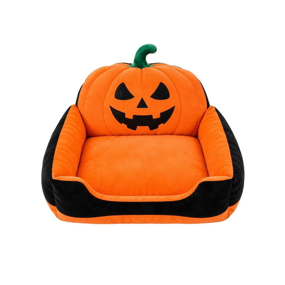 Leeye Pet Bed Pumpkin Cat Comfortable With Soft Round Cozy For Small Medium Cats Puppies Washable Cute Indoor Sleeping Holiday