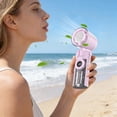 thumbnail image 1 of Leeye Portable Air Conditioner Fan, USB Rechargeable Mini Cooling Fan with Ice Function and Digital Display, Personal Air Cooler with 7-Color LED Lights for Sports Study Outdoor, Purple,, 1 of 4