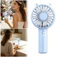thumbnail image 1 of Leeye Portable Handheld Fan USB Rechargeable Mini Personal Cooling Fan 5 Speeds Brushless Motor Quiet Desk Fan for Travel Office Home, Blue, 1 of 6
