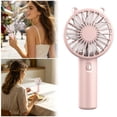 thumbnail image 1 of Leeye Portable Handheld Fan USB Rechargeable Mini Personal Cooling Fan 5 Speeds Brushless Motor Quiet Desk Fan for Travel Office Home, Pink, 1 of 6