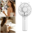 thumbnail image 1 of Leeye Portable Handheld Fan USB Rechargeable Mini Personal Cooling Fan 5 Speeds Brushless Motor Quiet Desk Fan for Travel Office Home, White, 1 of 6