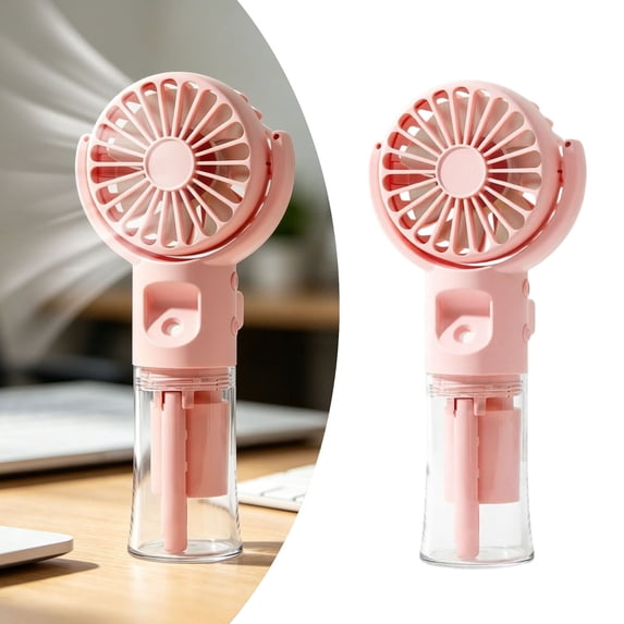 Leeye Portable Misting Fan, Rechargeable Spray Handheld Fan, 4-Speed Personal Air Cooler with Water Mist for Outdoor Travel, 0.35lb