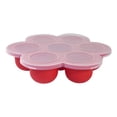 thumbnail image 1 of Leeye Red Large Silicone Ice Cube Tray with Lid, 7 Cavity Baby Food Freezer Storage Mold, Reusable Silicone Freezing Tray for Puree, Red 7.9x7.9x2 inches, 1 of 8