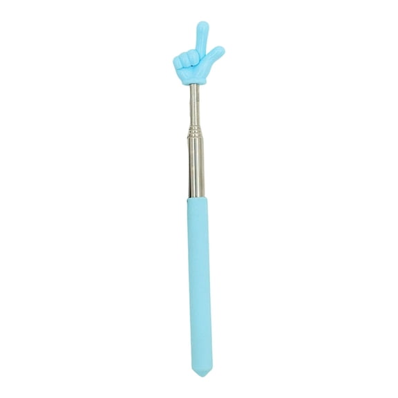 Leeye Retractable Finger Pointer Stick Hand Shape Reading for Teaching Classroom Presentation Blue 21x1.5cm 1pc