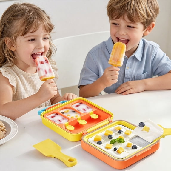 Leeye Rolled Ice Cream Maker Machine, DIY Dessert Machine for Homemade Ice Cream, Frozen Yogurt, and Sorbet, Yellow, 8.78×8.43×3.15in