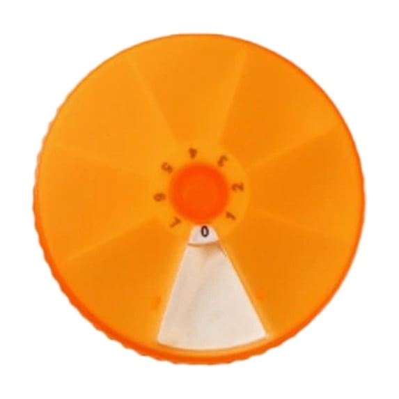 Leeye Rotating Pill Organizer, Orange 7 Day Weekly Pill Dispenser with Compartments, Portable Travel Medication Container for Pills Vitamins