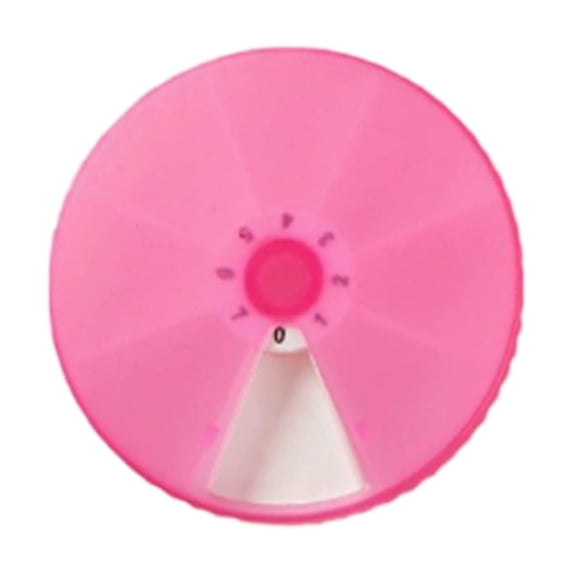 Leeye Rotating Pill Organizer, Pink 7 Day Weekly Pill Dispenser with Compartments, Portable Travel Medication Container for Pills Vitamins
