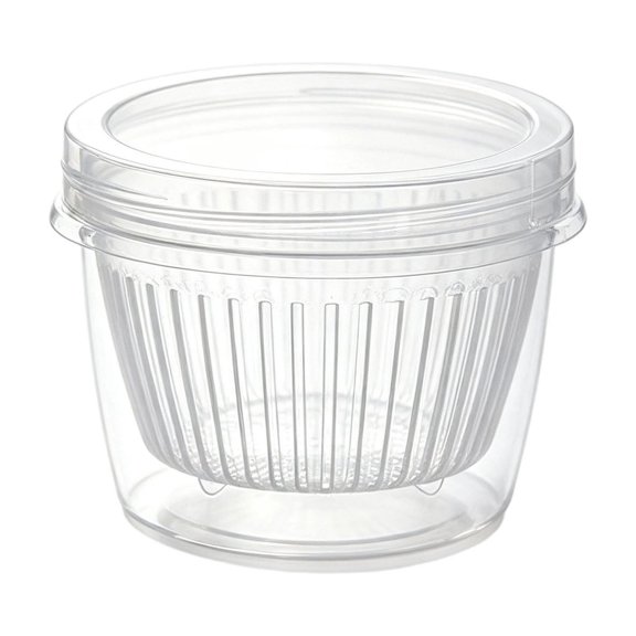 Leeye Scallion Storage Container with Sealed Lid Portable Kitchen Fresh Keeping Stackable Refrigerator Organizer for Chopped Green Onion Garlic Small Fruits and Vegetable Ingredi White 11x8.5cm 1pc