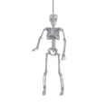 thumbnail image 1 of Leeye Silver Skeleton Figurine Decoration, Metallic Gold Chrome Skull Statue for Desk Shelf Tabletop Halloween Gothic Decor, Silver 15.75x4.72x2.36in, 1 of 7