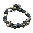 thumbnail image 1 of Leeye Skeleton Paracord Bracelet Adjustable, Gothic Skull Braided Survival Wristband for Men Women Halloween Jewelry, Black 9.06x1.18x1.18in, 1 of 8