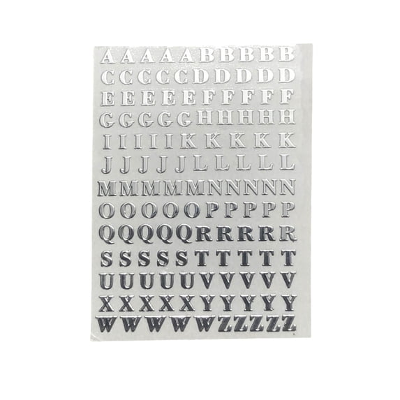 Leeye Small Gold Silver Letter Stickers Self 3D Alphabet Stickers Glitter Alloy Tiny Stick on Letters for Scrapbooking DIY Art Making Graduation Cap Deco 26